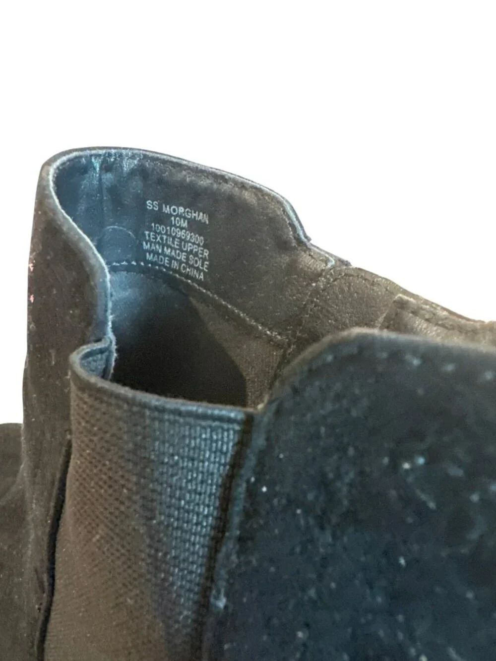 Sun + Stone Black Suede Ankle Boots Size 10 Chunky Lug Sole & Side Zippers